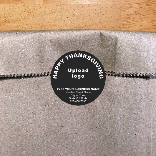 ビジネス感謝祭ブラックラウンドステッカー ラウンドシール