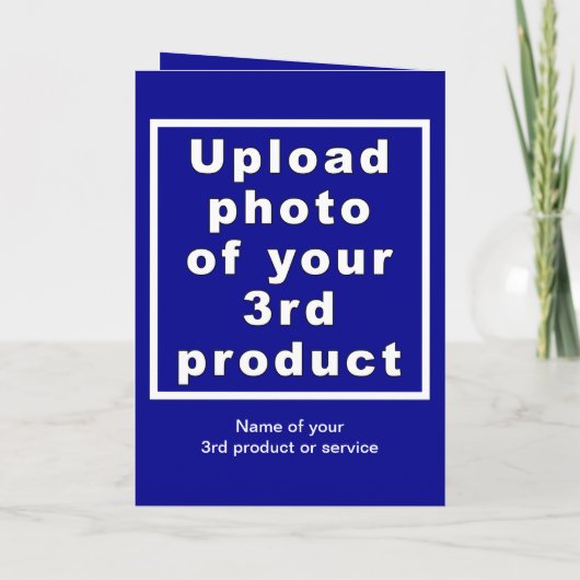 ビジネス感謝祭ブルー折り返しグリーティングカード カード (裏面)