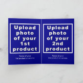 ビジネス感謝祭ブルー折り返しグリーティングカード カード (内部)