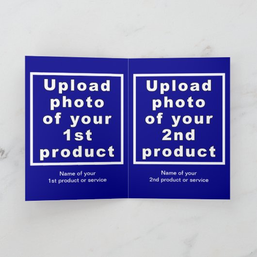 ビジネス感謝祭ブルー折り返しグリーティングカード カード (内部)