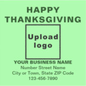 ビジネス感謝祭ライトグリーンスクエアビニル シール (正面)