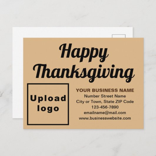 ビジネス感謝祭ライトブラウンホリデーポストカード シーズンポストカード (正面/裏面)