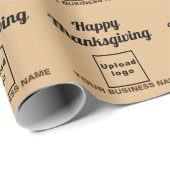 ビジネス感謝祭ライトブラウンラッピング紙 ラッピングペーパー (ロールコーナー)