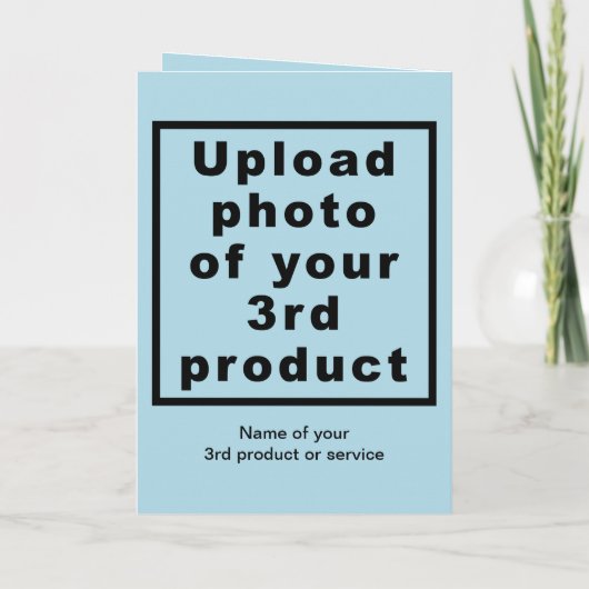 ビジネス感謝祭ライトブルー折り返し挨拶 カード (裏面)