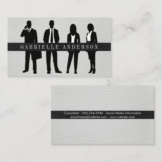 ビジネス担当者の常駐 |レザー 名刺 (正面/裏面)