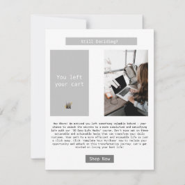 ビジネス放棄されたカートのアラームの電子メール 案内状