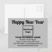 ビジネス新年のご挨拶 グレーのポストカードにて ポストカード (正面/裏面)