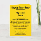 ビジネス新年イエローフォールドホリデーカード シーズンカード (正面)