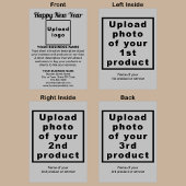 ビジネス新年グレー折り畳みホリデーカード シーズンカード