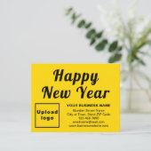 ビジネス新年スモールイエローフラットホリデーカード シーズンカード (スタンド正面)