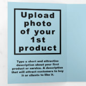 ビジネス新年ライトブルートリフォールドカード 三つ折りカード (内部最初)