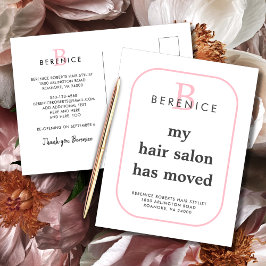 ビジネス新規所在地タイポグラフィモノグラム移動 案内ポストカード