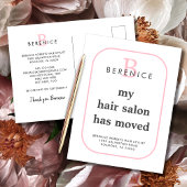 ビジネス新規所在地タイポグラフィモノグラム移動 案内ポストカード