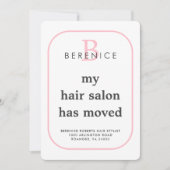 ビジネス新規所在地タイポグラフィモノグラム移動 案内状 (正面)