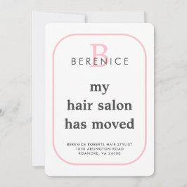 ビジネス新規所在地タイポグラフィモノグラム移動 案内状