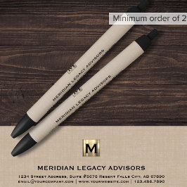 ビジネス書モノグラムのペン 黒ボールペン