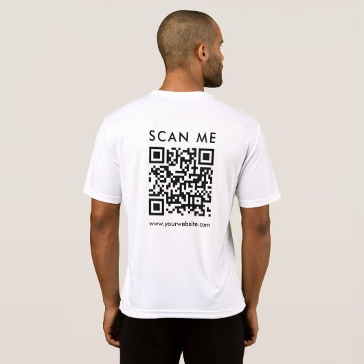 ビジネス法人QRコードスキャンしてねメンズバックプリント Tシャツ (裏面フル)