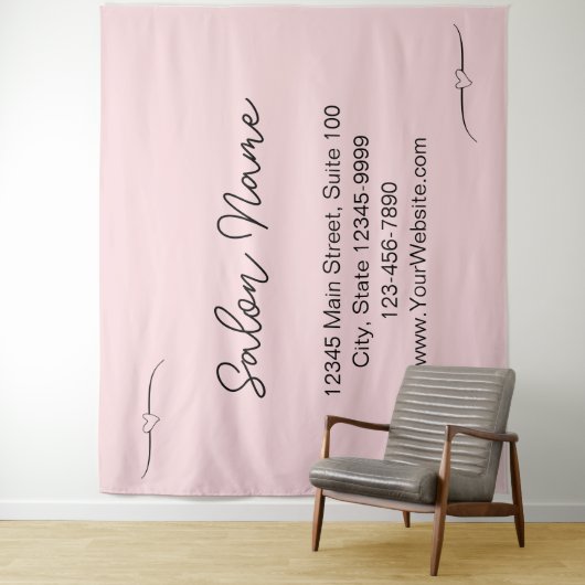 ビジネス淡い色のピンクと黒名手書きスクリプト タペストリー (インサイチュ)