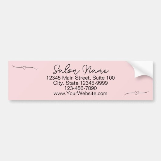 ビジネス淡い色のピンクと黒名手書きスクリプト バンパーステッカー (正面)
