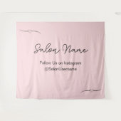 ビジネス淡い色のピンクブラックサロンセルフィーステーション タペストリー (正面(横))