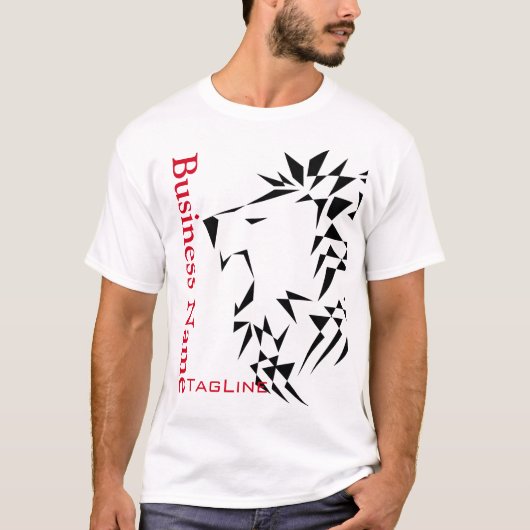 ビジネス無地のTシャツ用Tribe Lion Black Tシャツ (正面)