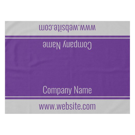 ビジネス王室のパープルとグレーの文字テンプレート テーブルクロス (正面(横))