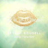 ビジネス用に開く金ゴールド黒美しいの口元 ウィンドウサイン (シート3)