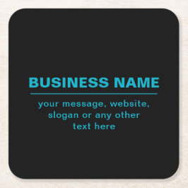 ビジネス用のカスタマイズ可能な文字など編集可能ブラック スクエアペーパーコースター