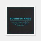 ビジネス用のカスタマイズ可能な文字など編集可能ブラック スタンダードカクテルナプキン (正面)