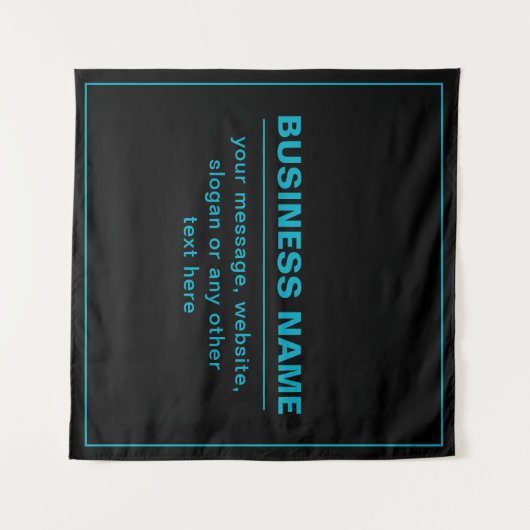 ビジネス用のカスタマイズ可能な文字など編集可能ブラック タペストリー (正面(横))