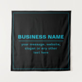 ビジネス用のカスタマイズ可能な文字など編集可能ブラック タペストリー (正面)