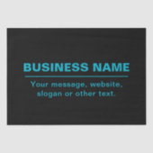 ビジネス用のカスタマイズ可能な文字など編集可能ブラック 薄葉紙 (正面)