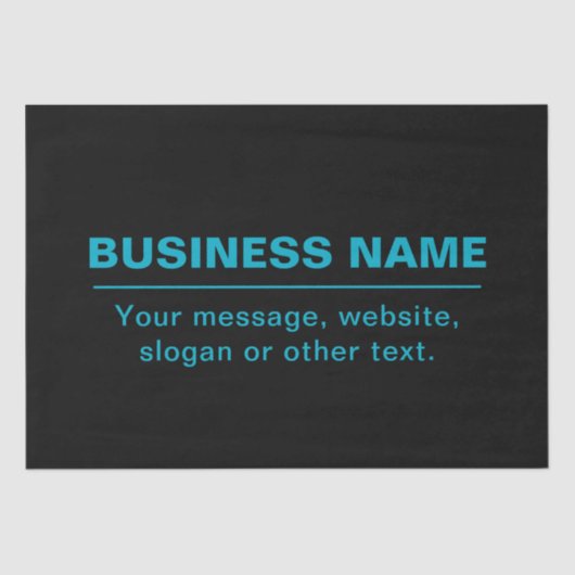 ビジネス用のカスタマイズ可能な文字など編集可能ブラック 薄葉紙 (正面)