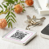 ビジネス用のスキャン可能なQRコードを即座に作成 キーホルダー (側面)