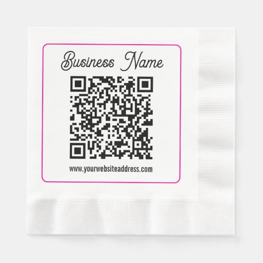 ビジネス用のスキャン可能なQRコードを即座に作成 縁ありランチョンナプキン (正面)