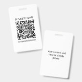 ビジネス用のQRコードを即座に作成＆テキスト編集可能 バッジ (正面＆裏面)