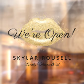 ビジネス用オープン金ゴールドブラック美しい唇メイクアップ ウィンドウサイン (シート2)