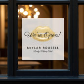 ビジネス用オープン金ゴールドブラック美しい唇メイクアップ ウィンドウサイン