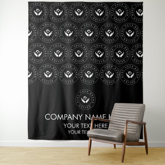 ビジネス用カスタム会社ロゴ名写真バナー タペストリー (インサイチュ)