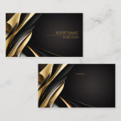 ビジネス用カード金ゴールドとブラック 名刺 (正面/裏面)