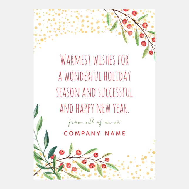 ビジネス用クリスマスグリーティングカード(紙吹雪付き) (正面)