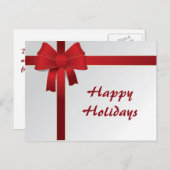 ビジネス用クリスマス赤い湾曲形 シーズンポストカード (正面/裏面)