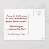 ビジネス用クリスマス赤い湾曲形 シーズンポストカード (裏面)