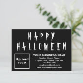 ビジネス用ハロウィーン小型ブラックフラットグリーティングカード カード (スタンド正面)