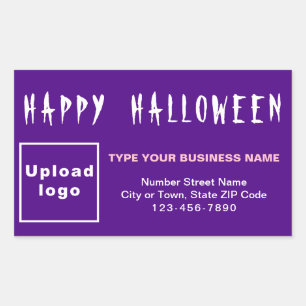 ビジネス用ハロウィーン紫の四角形シール 長方形シール