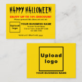 ビジネス用ハロウィーン黄色の割引カード 割引カード (正面/裏面)