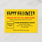 ビジネス用ハロウィーン黄色の割引カード 割引カード (正面)