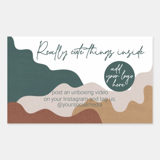 ビジネス用パッケージの中のかわいいもの 長方形シール (正面)