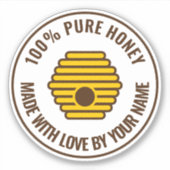 ビジネス用ビニールシールを作る蜂蜜のロゴ シール (正面)
