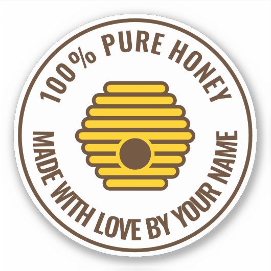 ビジネス用ビニールシールを作る蜂蜜のロゴ シール (正面)